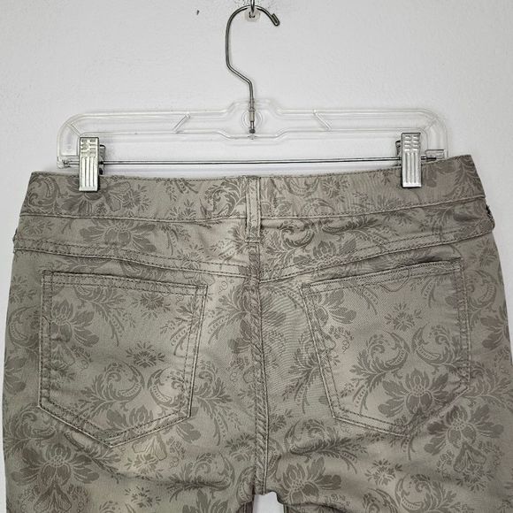 Free People Jeans Tan Print Midrise Skinny Ankle Size 30 Western Country - Picture 7 of 10